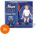 Sleepy Set 2 x 24 Scutece Chilotel Bebelusi Sleepy Jeans, Marimea 5, 11-18 kg (AMS-2xSMT-0295)