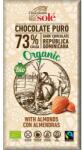 Chocolates Solé Ciocolata Neagra BIO 73% Cacao, cu Migdale, 150 g, Chocolates Sole