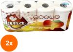 Elcadis Set 2 x Hartie Igienica Iana Premium, Mango, 3 Straturi, 8 Role, 19 m, 145 Foi, Elcadis (CLE-2xELC-IANA-HI3-8-MAN)
