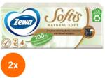Zewa Set 2 x Servetele Nazale, 4 Straturi, Natural Soft, Zewa, 10 Pachete x 9 Batiste