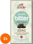 Chocolates Solé Set 2 x Ciocolata Neagra cu Stevie, 72% Cacao, 100 g, Chocolates Sole
