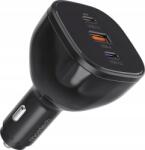 Choetech TC0024 Autós Töltő 1xUSB-A és 1xUSB-C Csatlakozással 160W PD3.1 - Fekete (6932112106216) (6932112106216)