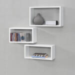 PremiumXL Háromrészes Falipolc Mandal Forgácslap, Melaminborítással Különböző Méretek Fehér