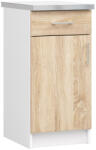 Akord Lima Álló Konyhaszekrény Laminált Fehér-Sonoma Tölgy Munkalappal - fizz - 32 329 Ft