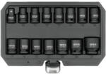 TOYA Gépi dugókulcs készlet 1/2" 15 részes 10-27 mm 3/8" x 1/2" adapterrel (YT-10253)