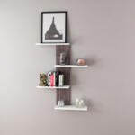 PremiumXL Fali Polc Hammerfest 78x17x10 cm Tikfa-Hatású, Sötét Árnyalat / Fehér