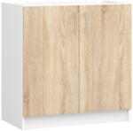 Akord Lima S80ZL Mosogatószekrény Fehér/Sonoma Tölgy