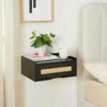 PremiumXL Fali Polc Fiókkal Ljuredsø 40x30x16, 5 cm Fekete