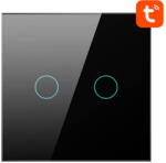 Avatto Intrerupator touch TS02-EU-B2, ABS, 10 A, 86 x 86 x 33 mm, Negru (30777) - pcone