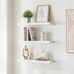 PremiumXL Fali Polc 3 db-os Szettben Stranda 60x20x4 cm Fehér