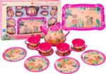 LeanToys Kávés Teáskészlet Csésze Vízforraló Tálca Pink Cafe 15 db 18113 (18113) (18113)