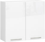 Akord Oliwia Fali Konyhaszekrény 80 cm Fehér Magasfényű