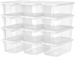 SONGMICS 12 Darabos Átlátszó Cipőtároló Doboz Szett Fehér Fedéllel