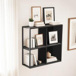 PremiumXL Fali Polc Nostened 4 db-os Szett Hát- És Oldallappal Fekete