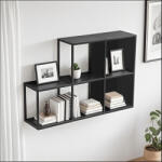 PremiumXL Fali Polc Nostened 5 db-os Szett Hát- És Oldallappal Fekete