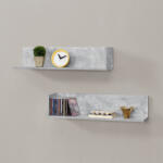 PremiumXL Kétrészes Fali Polc Elverum 75x16, 5x16, 5 cm Forgácslap Beton-Hatású