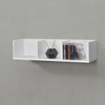 PremiumXL Falipolc Isua 75x17x17 cm Stílusos Falipolc 3 Tárolófelülettel Forgácslap 9 kg Matt Fehér