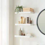 PremiumXL Fali Polc 3 db-os Szettben Stranda 40x17x4 cm Fehér