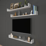 PremiumXL Höganäs 3 Darabos Fali Polc 120x15x12 cm Fehér