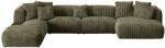MICADONI Zöld bársony sarokülőgarnitúra Martina 406 cm, balos (MIC_UL_212_F1_MARTINA3)