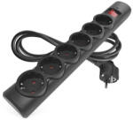 EMOS Hatos elosztó 1, 5 méter 1, 5 mm2 vezetékkel túlfesz. védelemmel fekete Emos (EM P54218)