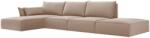 MICADONI Bársony sarokgarnitúra Kaelle 364 cm, balos (MIC_LCO_51_F1_KAELLE7)