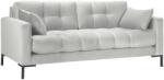 Micadoni Világosszürke bársony háromszemélyes kanapé MICADONI MAMAIA 177 cm (MIC_2S_F1_MAMAIA10)