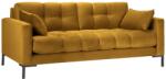 Micadoni Sárga bársony háromszemélyes kanapé MICADONI MAMAIA 177 cm (MIC_3S_51_F1_MAMAIA105)