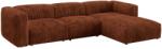 MICADONI Terrakotta vörös bársony sarokgarnitúra Martina 330 cm, jobb oldali (MIC_RC_212_F1_MARTINA5)