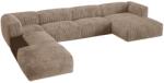 MICADONI Sötét bézs színű, bordázott Martina sarokkanapé 406 cm, balos (MIC_UL_212_F1_MARTINA2)