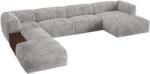 MICADONI Világosszürke, kordbársony sarokkanapé Martina 406 cm, balos (MIC_UL_212_F1_MARTINA4)