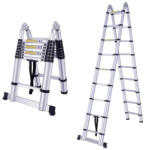 MXM Kettős teleszkópos létra csuklóval - 7, 2m, alumínium