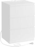 Brius Noptiera cu 3 sertare, din PAL, cu 2 prize si 2 porturi USB, 40x35x59 cm, alb (EZ-LET631W14V1)