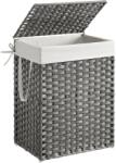 Brius Cos rufe capac ratan sintetic sac detasabil 90l compact, 46x33x60 cm, design elegant, gri (EZ-LCB051G01V1)