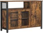 Brius Dulap depozitare tip bufet 3 usi stil industrial pal otel, 110x33x75 cm, depozitare, maro rustic (EZ-LSC096B01) Comoda