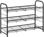 Brius Raft depozitare pantofi metal 3 niveluri unghi reglabil, 28x69x50 cm, design compact, negru (EZ-LMR066B01) Pantofar