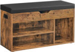 Brius Pantofar cu banca, capitonata, 3 compartimente, sarcina 150 kg, 30x80x44cm, vintage, maro inchis (EZ-LHS30BX) Pantofar