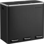 Brius Cos gunoi inox 3 compartimente colectare selectiva 3x18l, 62x32x56 cm, soft-close, negru (EZ-LTB54BK) Cos de gunoi