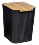 Brius Cos gunoi 5Five Natureo cu capac, polipropilena si bambus, 5 litri, 22x19x24 cm, negru (JJ-155924C) Cos de gunoi