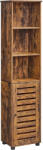 Brius Dulap baie 3 compartimente deschise usa depozitare, 40x30x167 cm, design vintage, maro (EZ-BBK160X01V2)