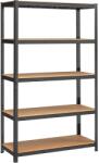 Brius Raft depozitare metalic 5 polite pal maxim 875 kg, 200x120x60 cm, robust, negru (EZ-GLR060B01) Raft