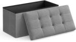 Brius Taburet pliabil cu sezut moale, spatiu de depozitare 80litri, maxim 300kg, 76x38x38cm, gri (EZ-LSF47G)