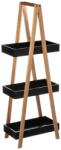 Brius Etajera bambus eleganta, 3 rafturi, 30x18.5x82 cm, compacta design in a, negru (JJ-160851A)
