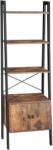 Brius Biblioteca tip scara, cu dulap si 4 rafturi din MDF, stil industrial, 34x56x172cm, maro rustic si negru (EZ-LLS47BX) Raft