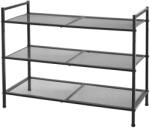 Brius Etajera pantofi 3 niveluri, metalica, suprapozabila, 68x30x53 cm, negru (EZ-LMR17BK) Pantofar
