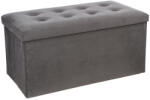 Brius Taburet dublu pliabil Atmosphera Lysandre, MDF si poliester, 76x38x38 cm, gri (JJ-140091E)