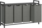 Brius Cos rufe 4x40L, saci detasabili, raft superior si cadru metalic, 116x33x72 cm, negru si gri (EZ-BLH401G01)