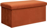Brius Taburet pliabil Atmosphera Lilou cu spatiu depozitare 80L, 76x38x38 cm, ambre (JJ-197333C)