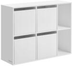 Brius Etajera 6 compartimente 4 sertare textile pal mdf, 27x83x92 cm, montaj fara scule, alb (EZ-LBC196W01) Comoda
