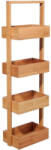 Brius Etajera bambus depozitare eficienta, 4 rafturi, 35x33x144 cm, organizare verticala, natur (JJ-216716020)